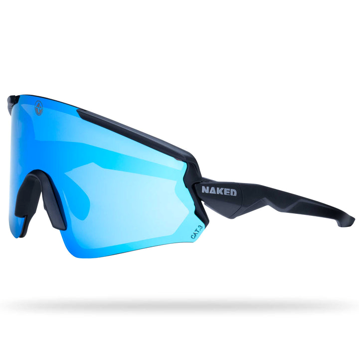 Naked Optics Sportbrille The FALCON BLACK - blaues Glas (polarisiert - Cat. 3)
