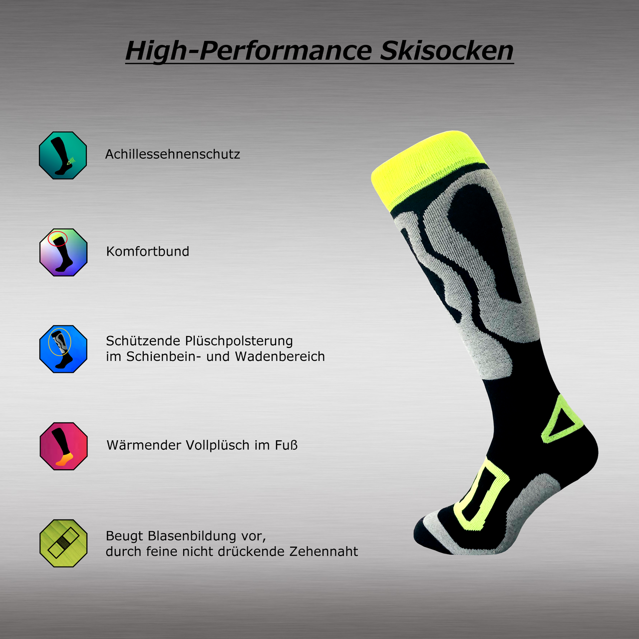 High Performance Skisocken - Unisex - 1 Paar